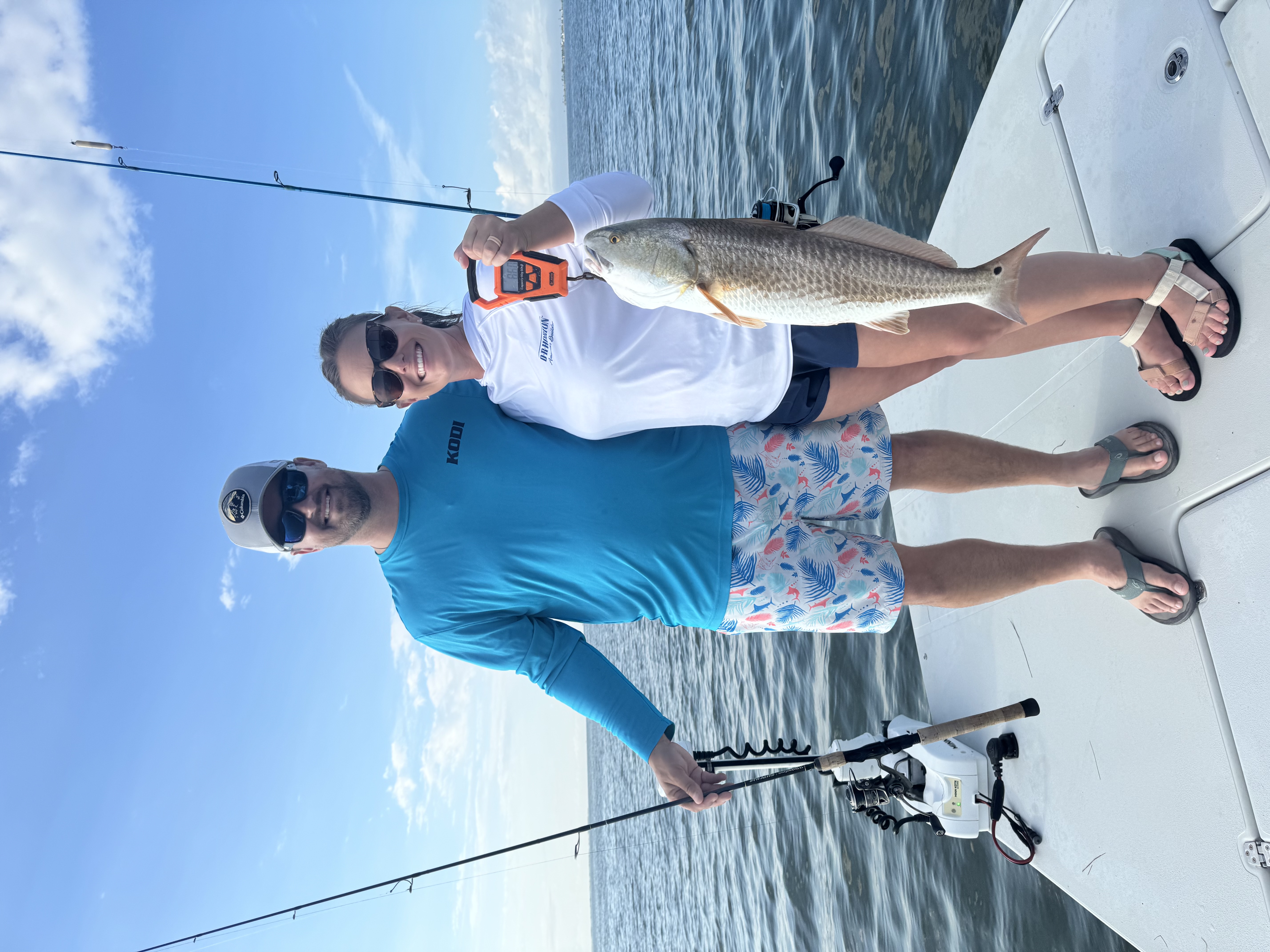 Couple fishing charter Corpus Christi redfish